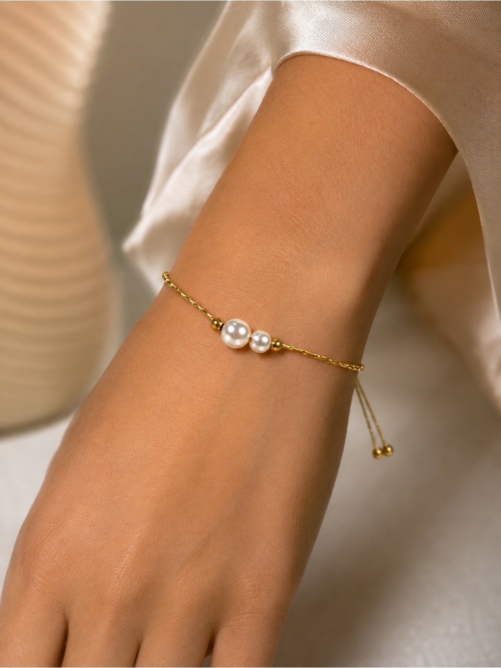 #161 Gold Plated Stainless Steel Women's Bracelet Adjustable